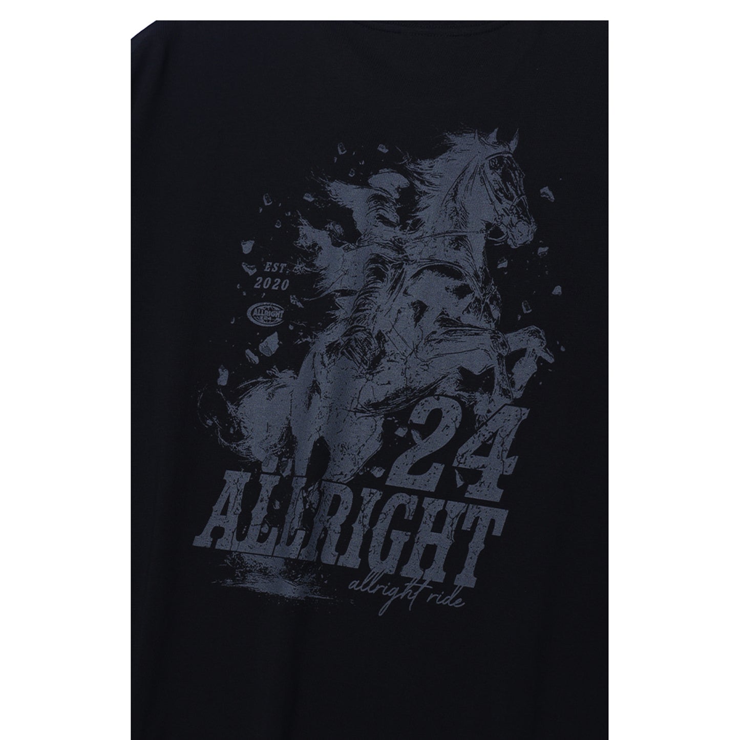ALLRIGHT Black Horse Overfit T-Shirt (Black)