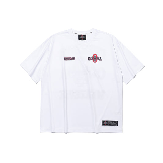 Olympia Small Logo All Mesh Short Sleeve T-Shirt (White)
