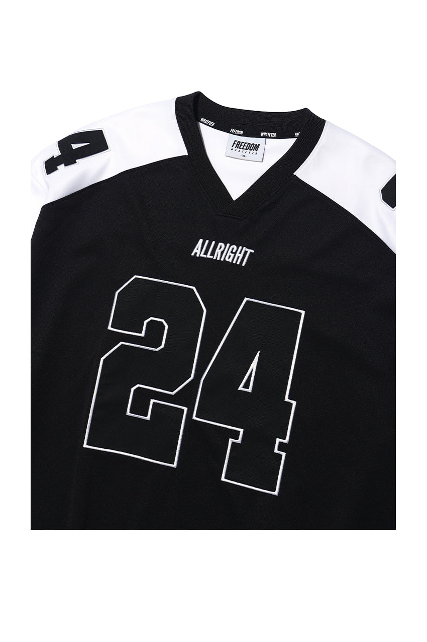 ALLIRGHT Long Sleeve Rugby Jersey (Black/White)