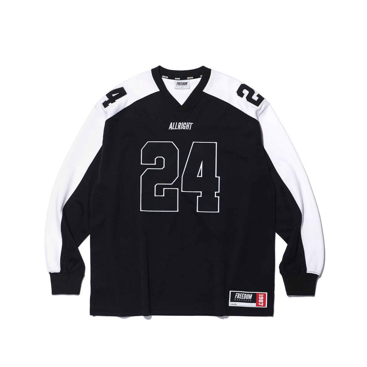 ALLIRGHT Long Sleeve Rugby Jersey (Black/White)