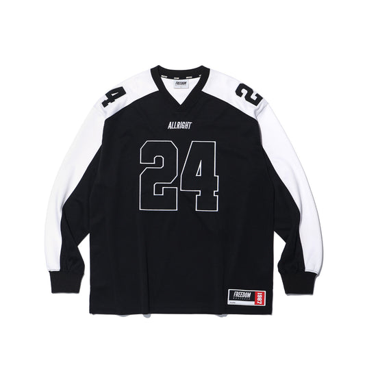 ALLIRGHT Long Sleeve Rugby Jersey (Black/White)