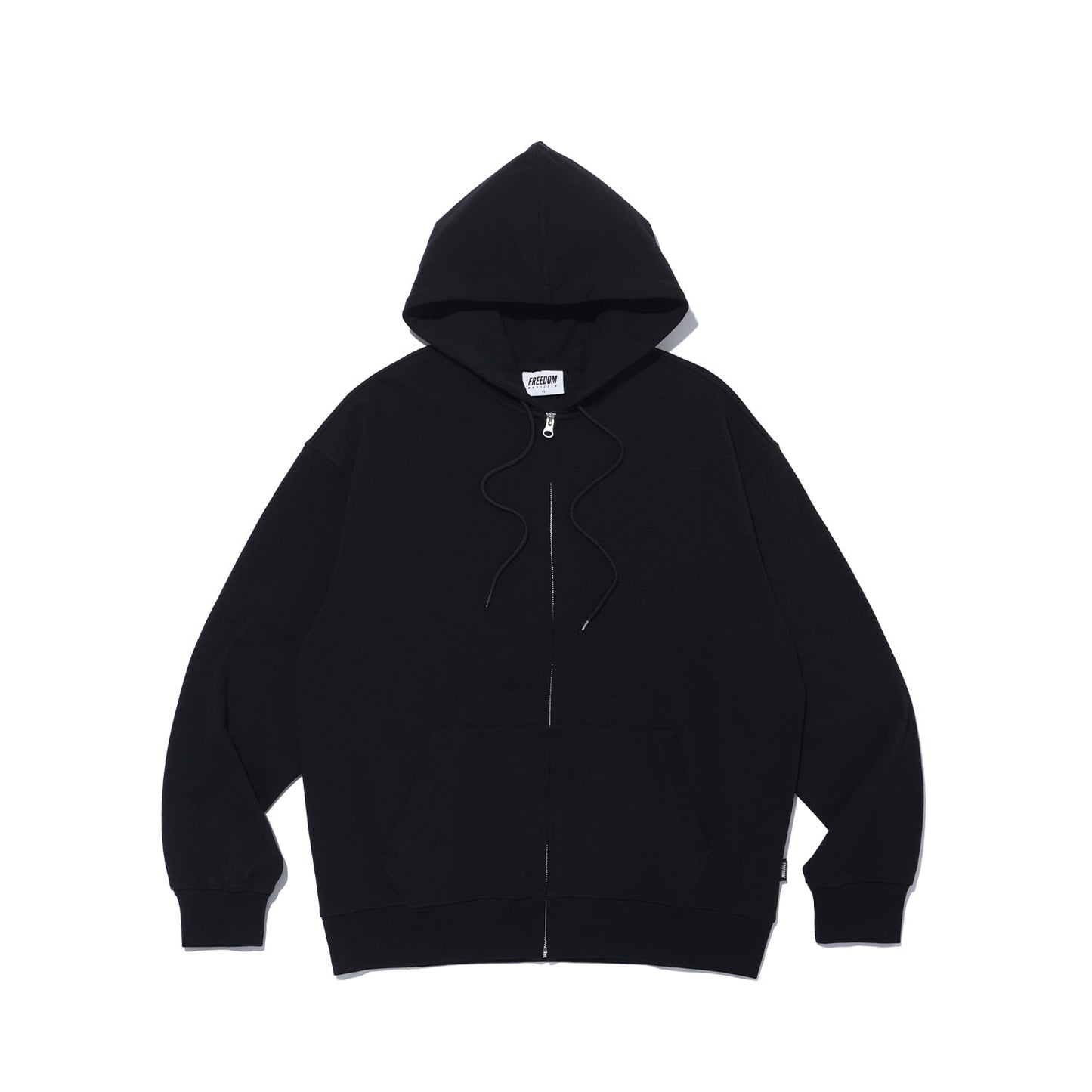 Back Print Hooded Zip-up (Black/White)