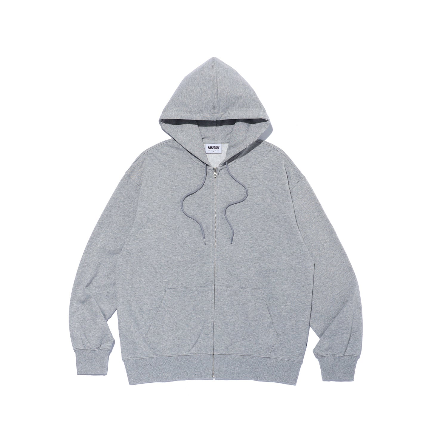 Back Print Hooded Zip-up (Gray)