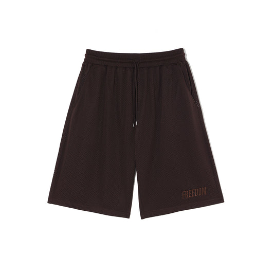 Basic Mesh Bermuda Shorts (Brown)