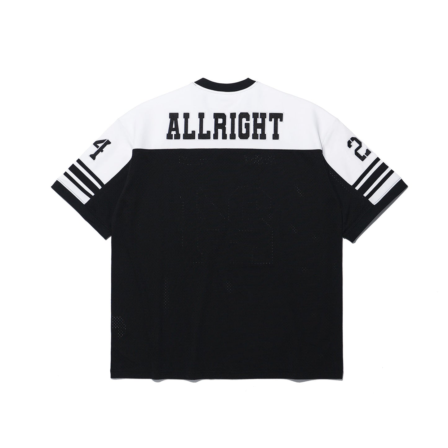 ALLRIGHT 24 Globe Mesh Rugby Jersey (Black/White)