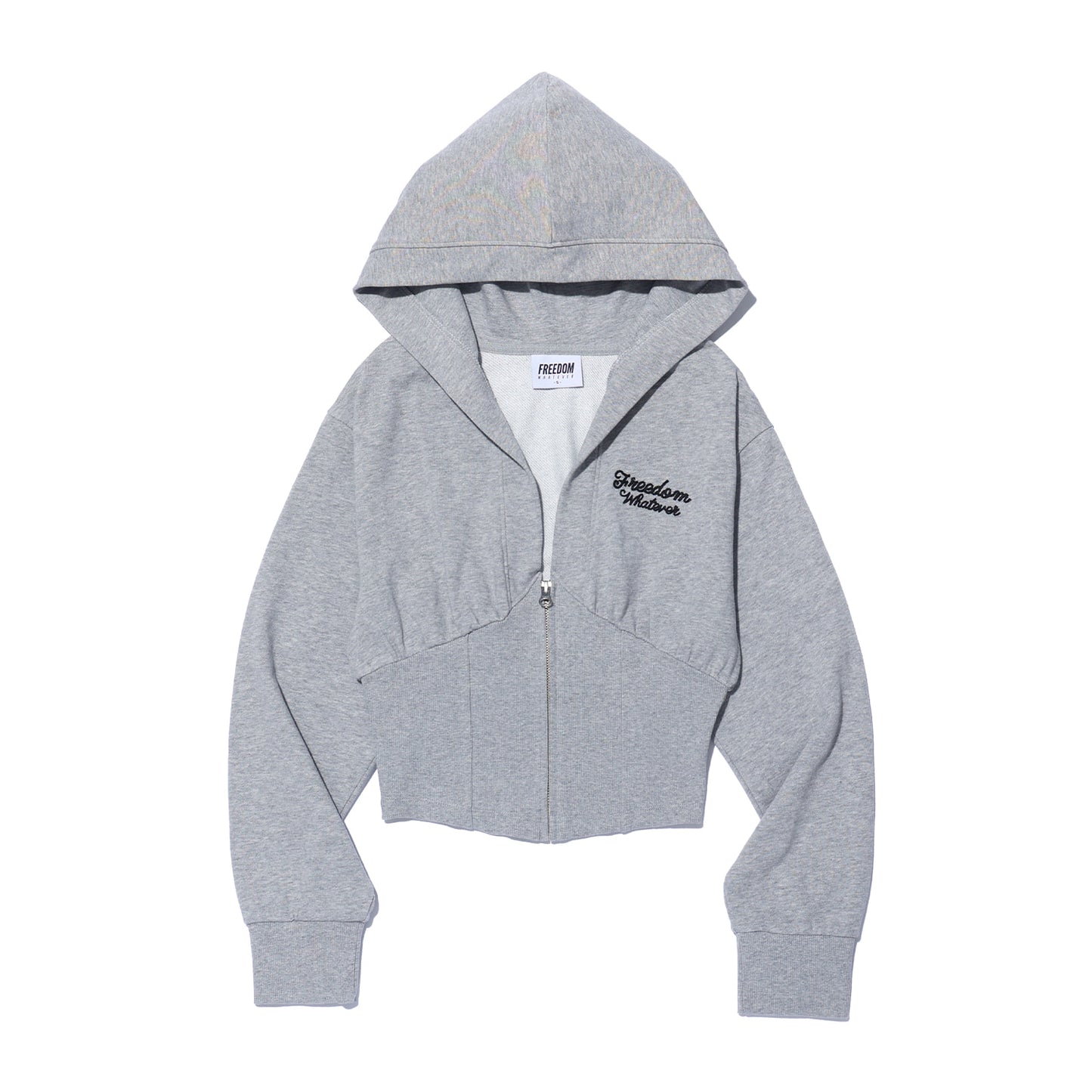 Corset Slim Hooded Zip-up (Gray)