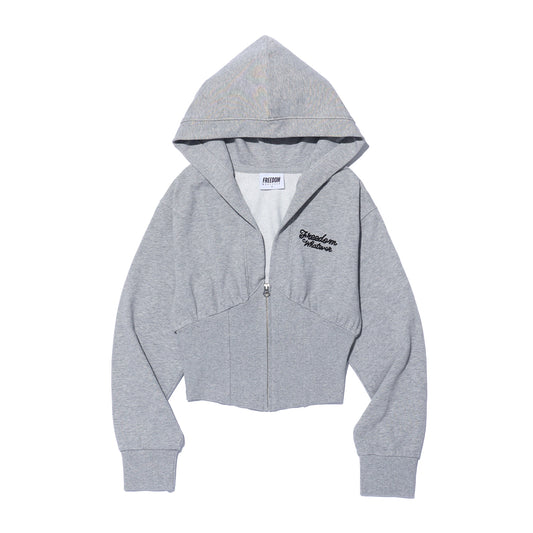 Corset Slim Hooded Zip-up (Gray)