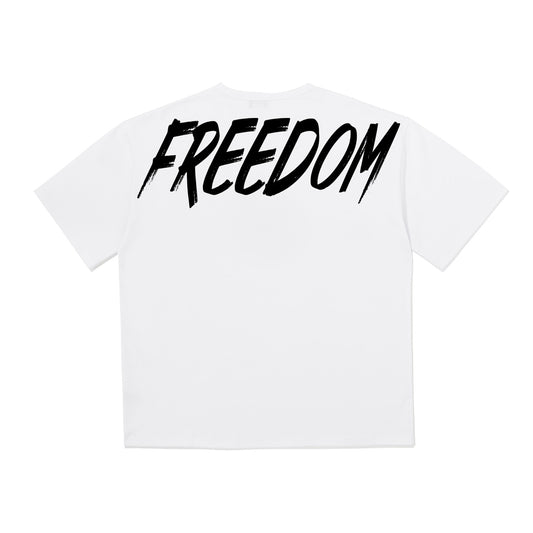 FREEDOM Overfit Back Printing T-shirts (White)