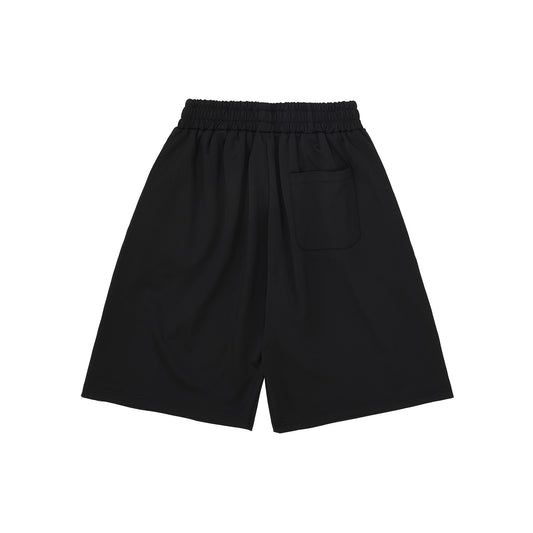 FREEDOM Lettering Bermuda Shorts (Black/White)