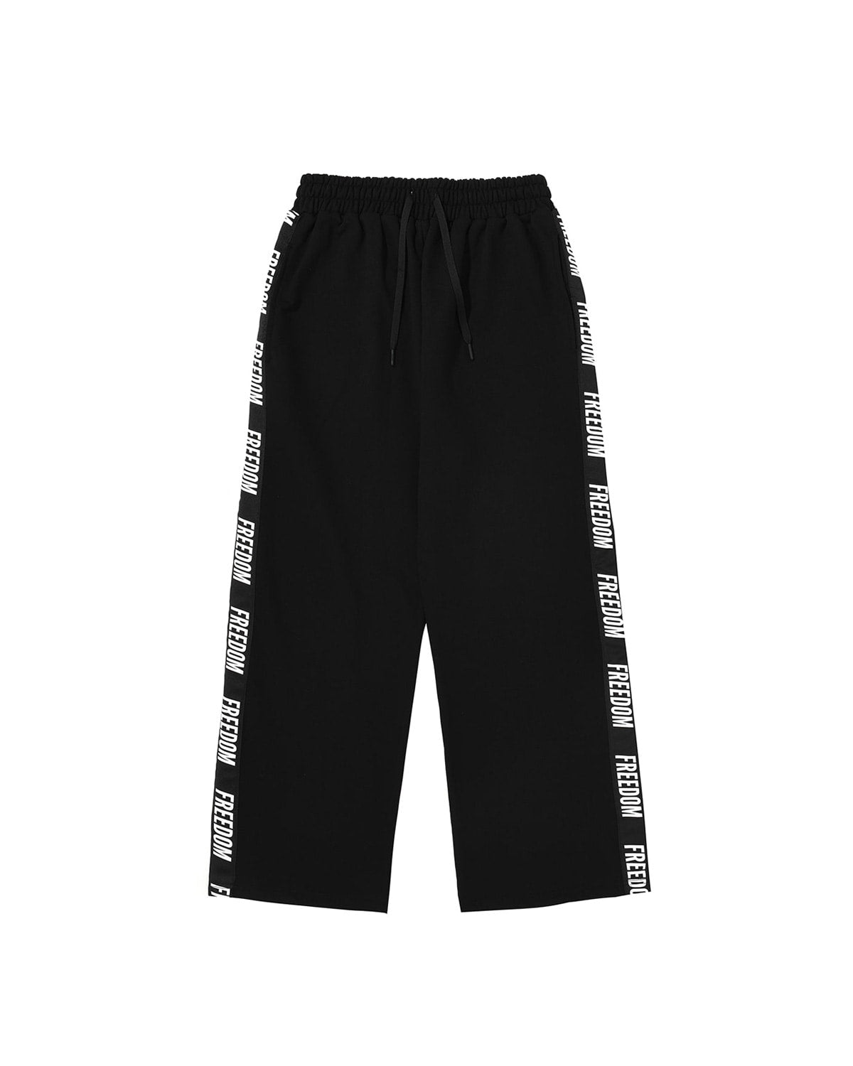 FREEDOM Lettering Cotton Pants (Black)