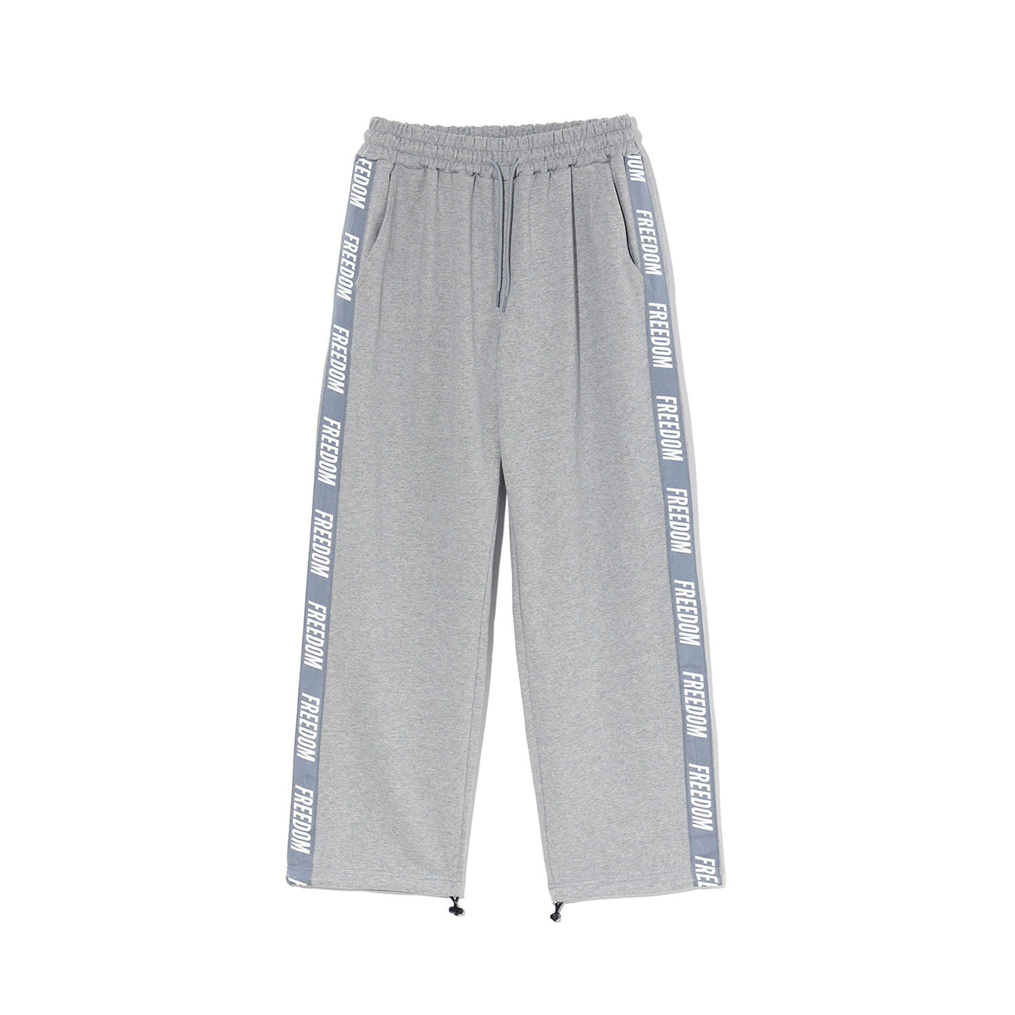 FREEDOM Lettering Cotton Pants (Gray)