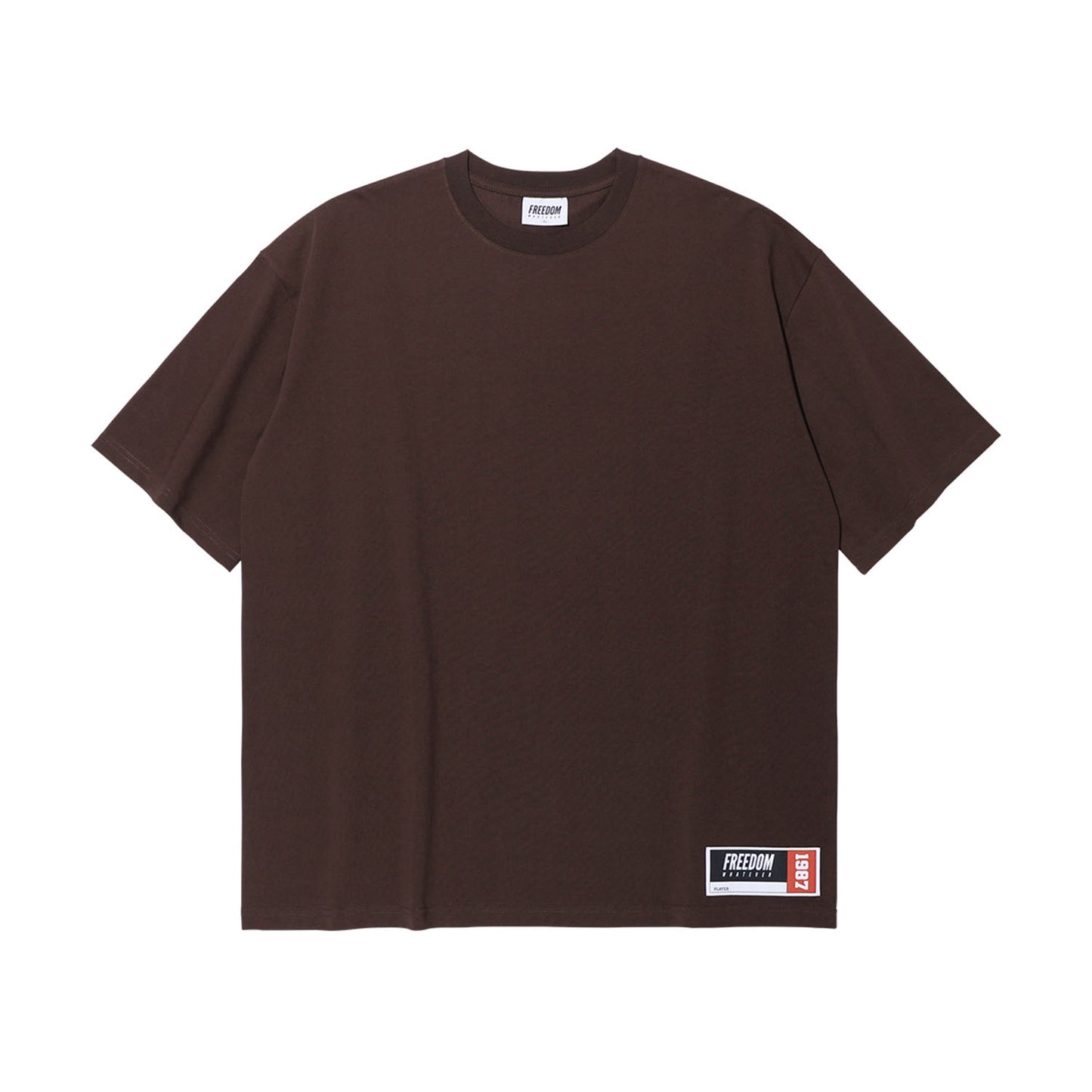 Freedom Overfit Back Print T-Shirt (Brown/Beige)