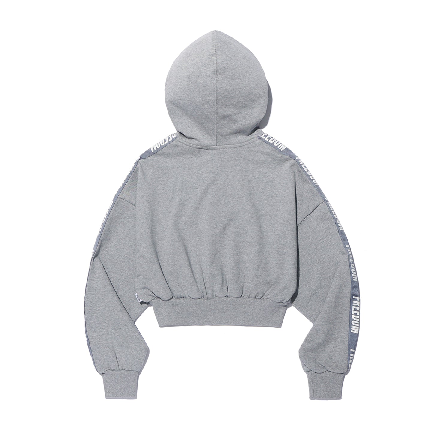 FREEDOM Women's Cropped Lettering Hooded Zip-Up (Gray)