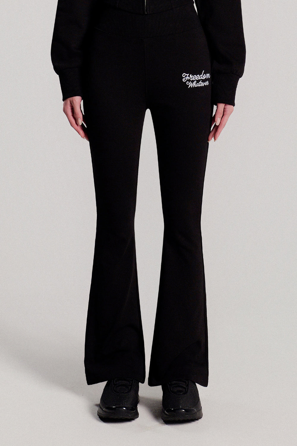 High-Banding Bootcut Sweatpants (Black)