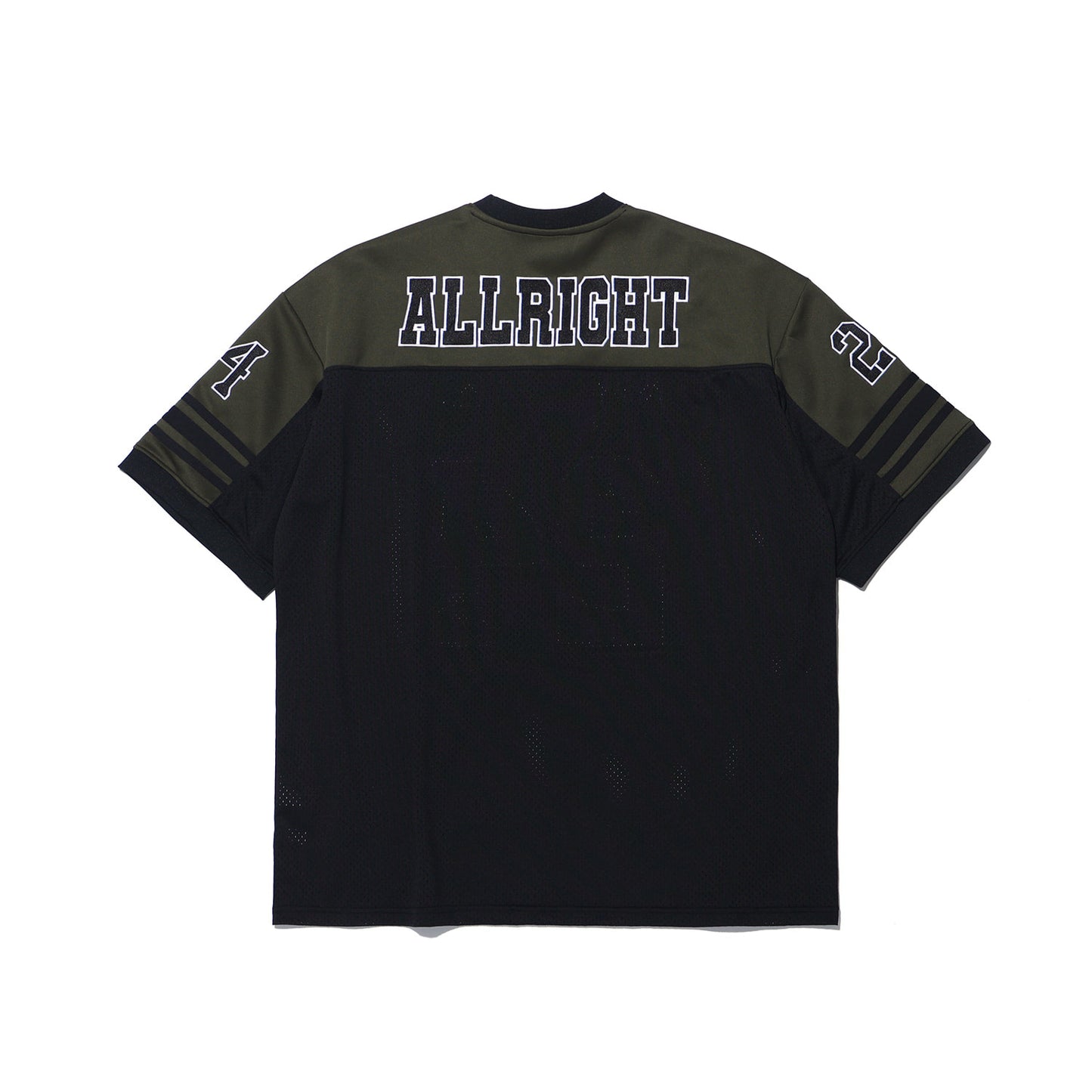 ALLRIGHT 24 Globe Mesh Rugby Jersey (Black/Olive)