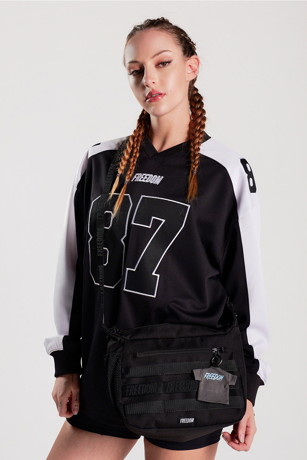 Mini Back Print T-Shirts Keyring (Dark Gray/Blue)