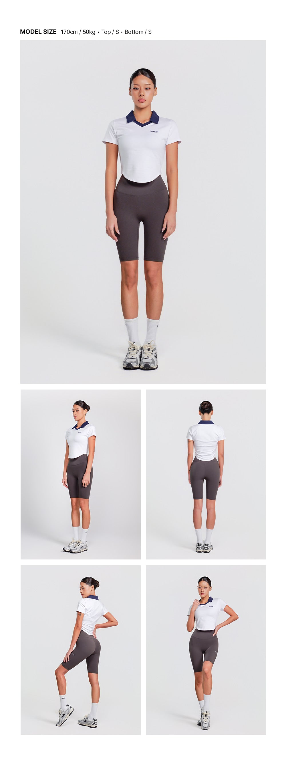 Contrast Open Collar Short Sleeve (White)