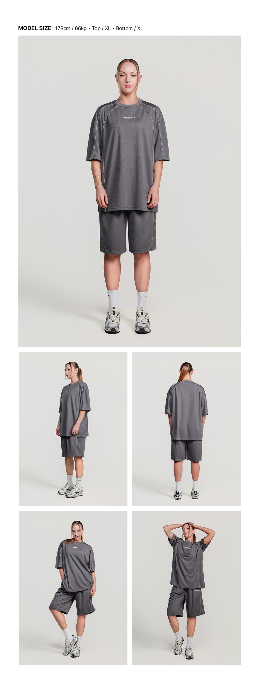 Air Mesh Split T-shirt (Dark Gray)
