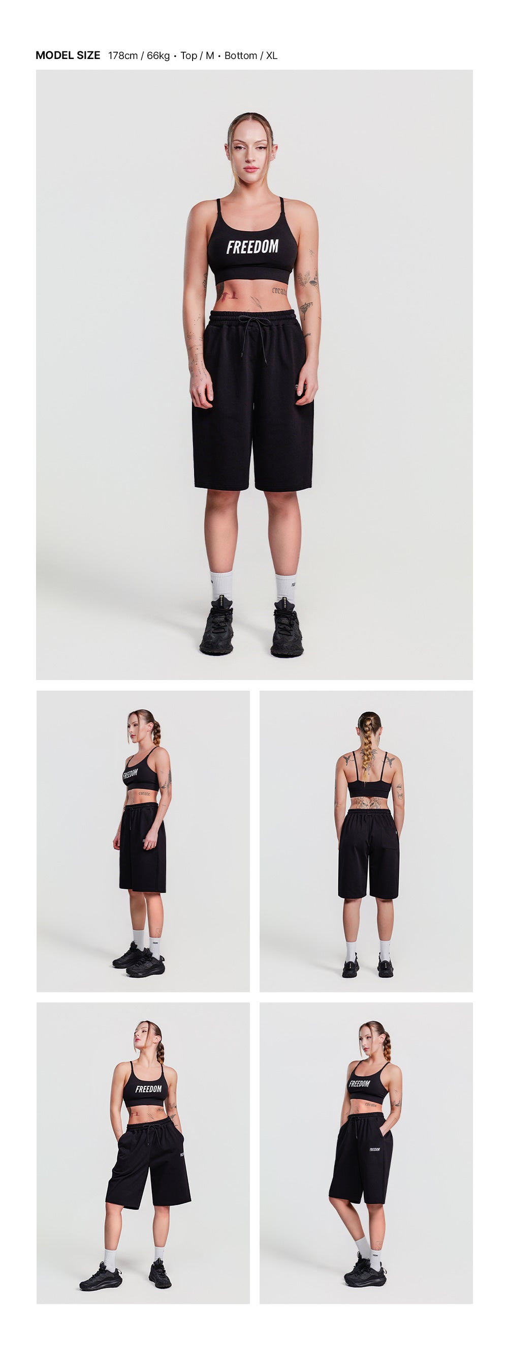 Basic Bermuda Cotton Shorts (Black)