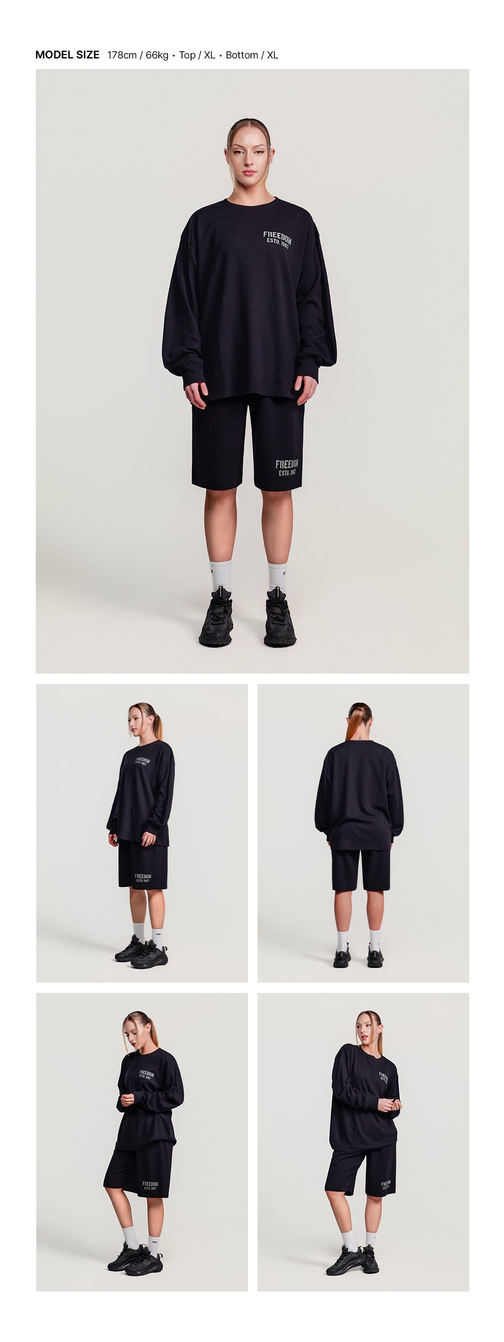 1987 Waffle Bermuda Shorts (Black)