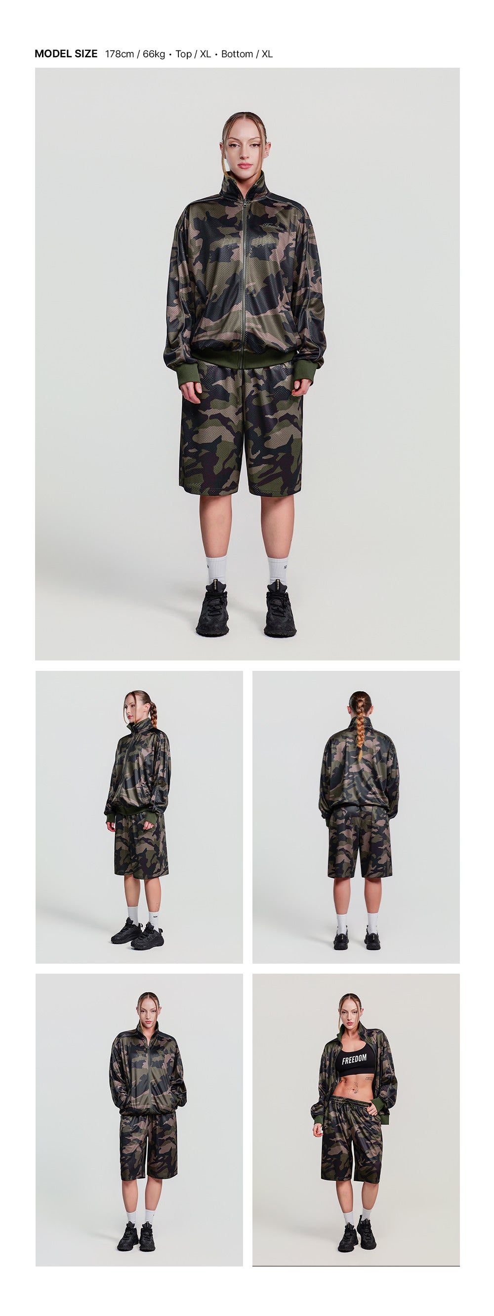 Basic Mesh Bermuda Shorts (Deep Camo)