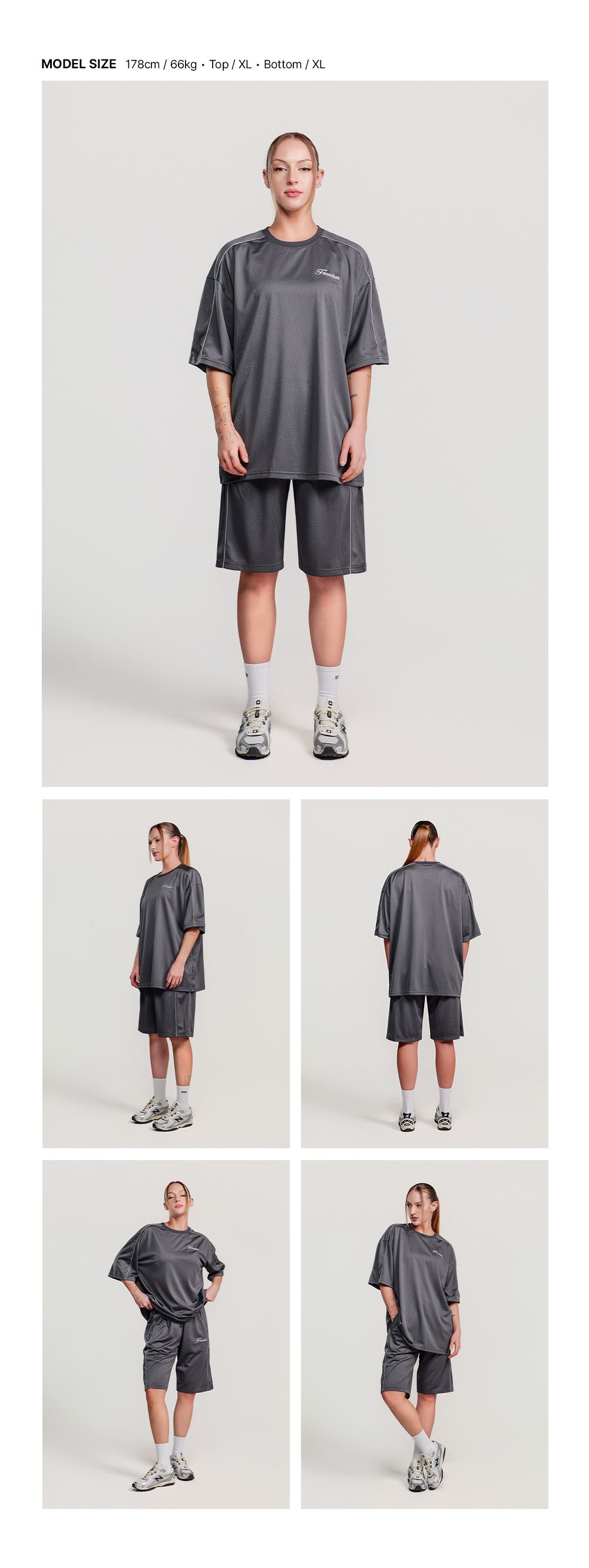 Sideline Mesh Bermuda Shorts (Dark Gray)