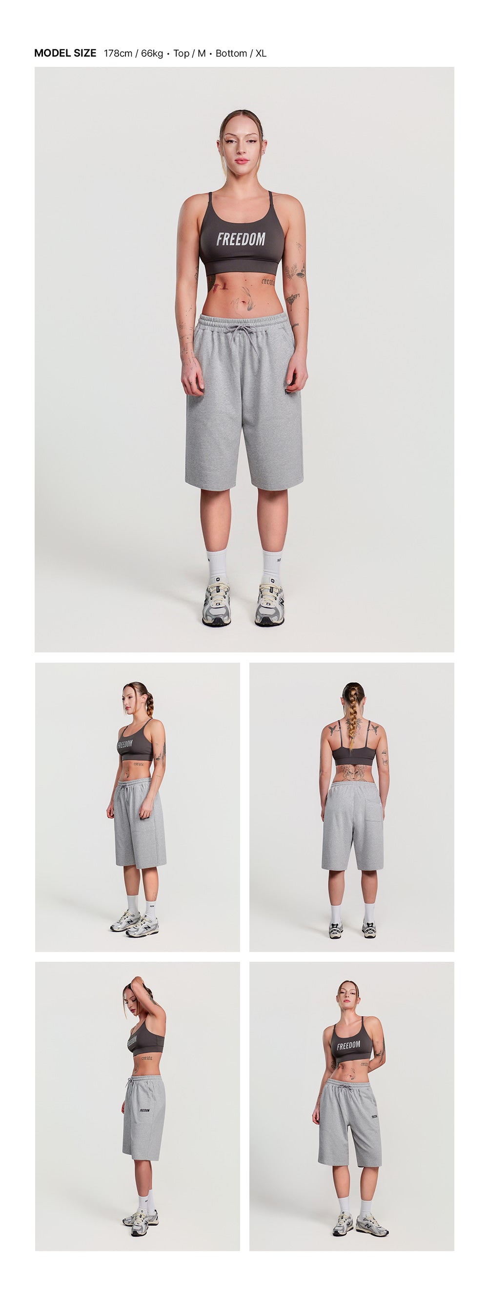Basic Bermuda Cotton Shorts (Gray)
