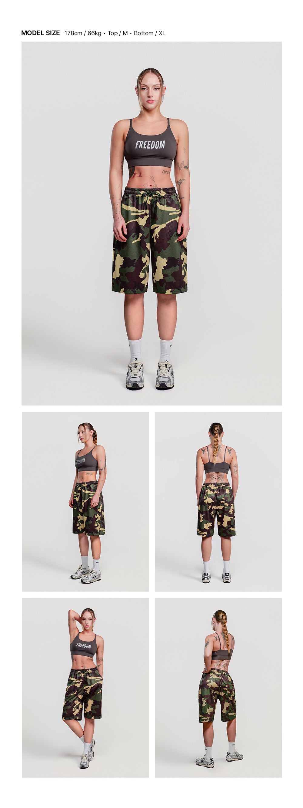 Basic Mesh Bermuda Shorts (Light Camo)