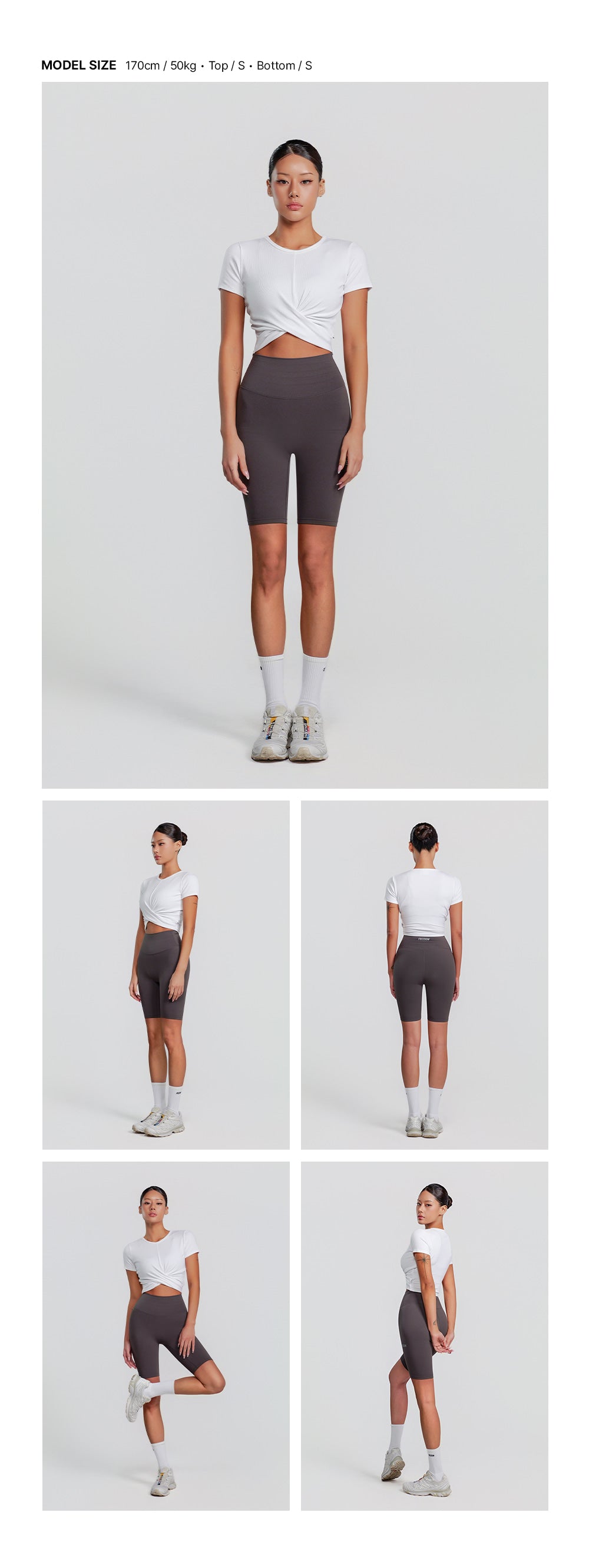Ribbed Twist Crop Short Sleeve (White)