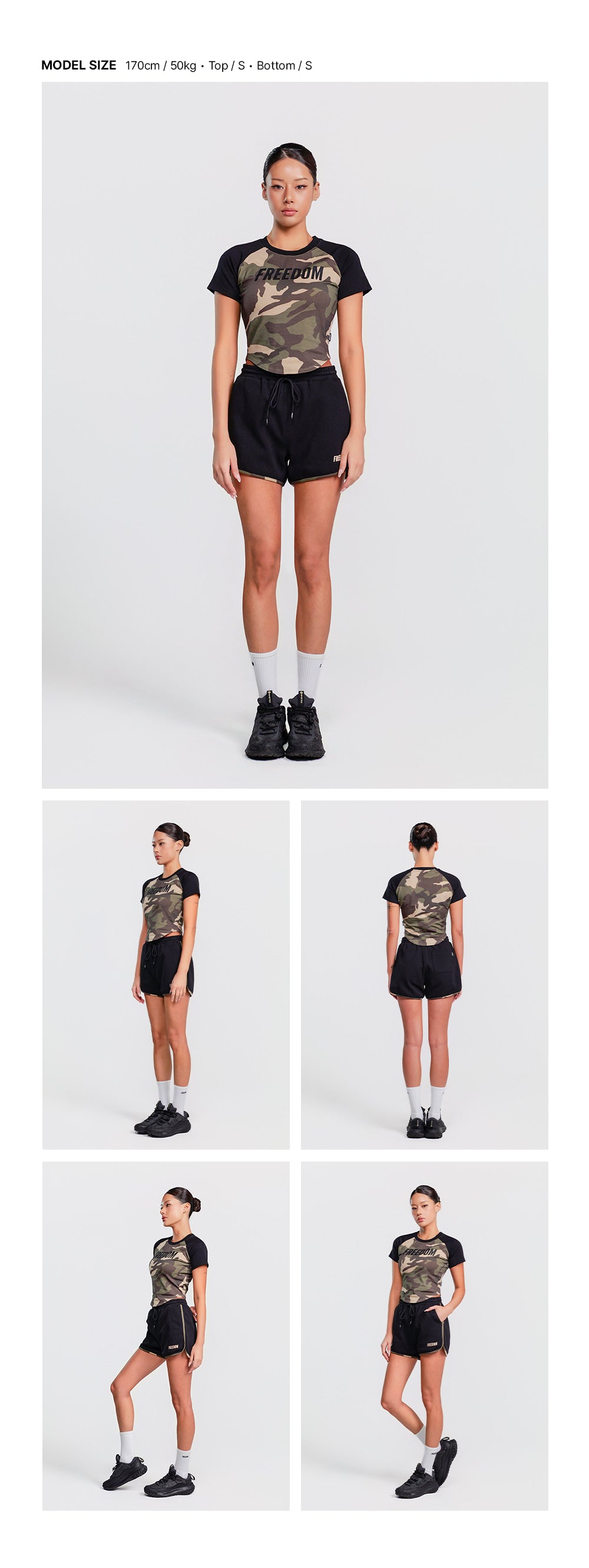 Women's Logo Raglan T-shirt (Black Camo)
