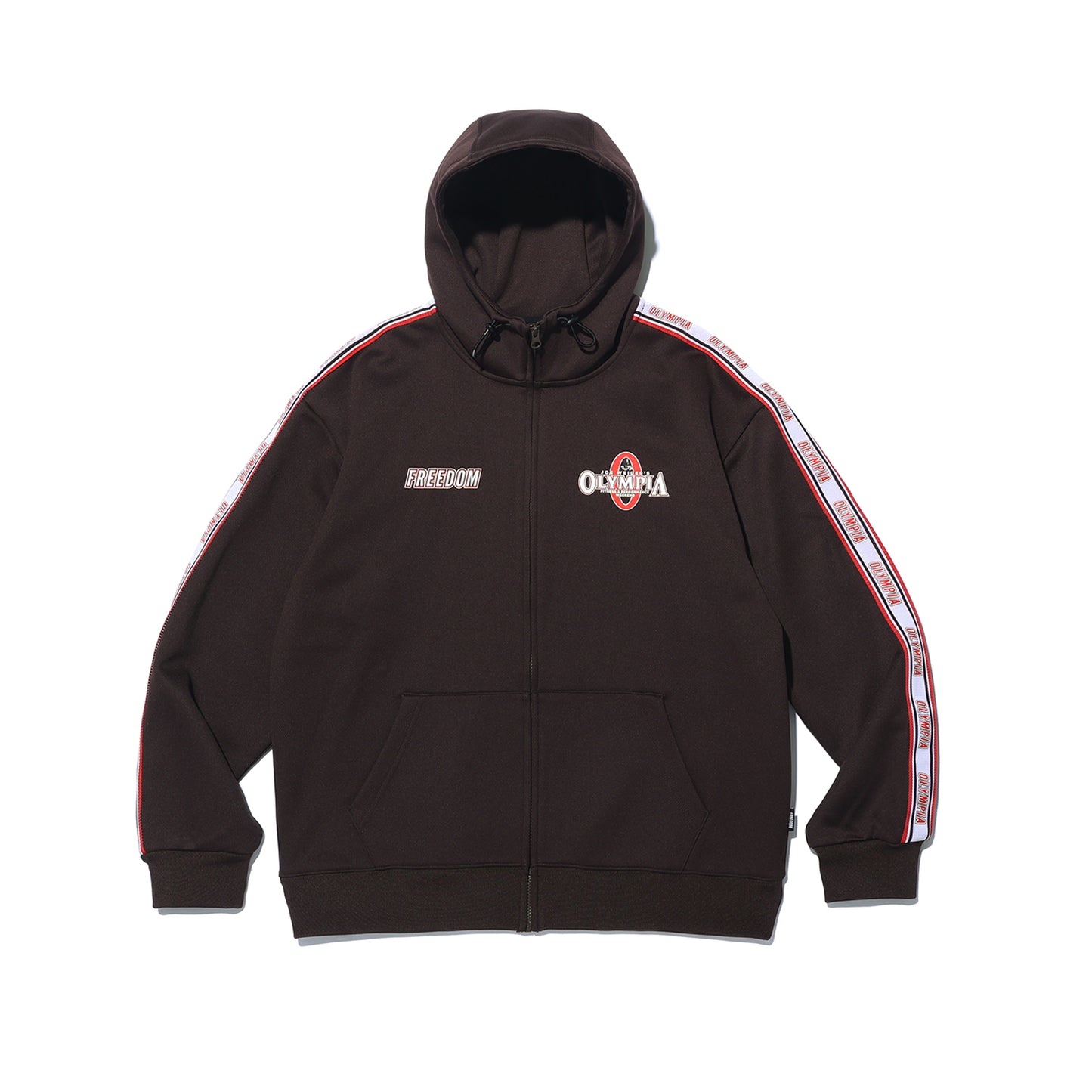 Olympia Lettering Hood Zip-up (Brown)