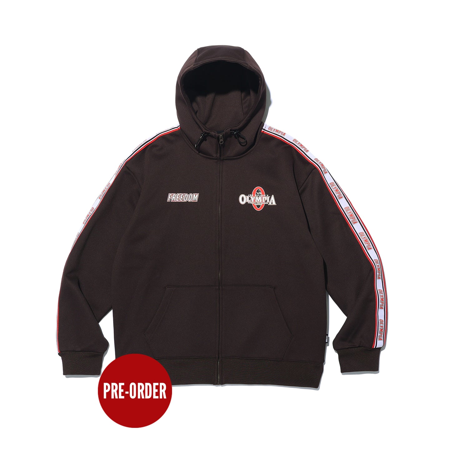Olympia Lettering Hood Zip-up (Brown)