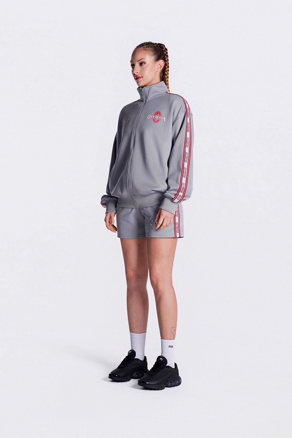 Olympia Lettering Jersey Jacket (Grey)