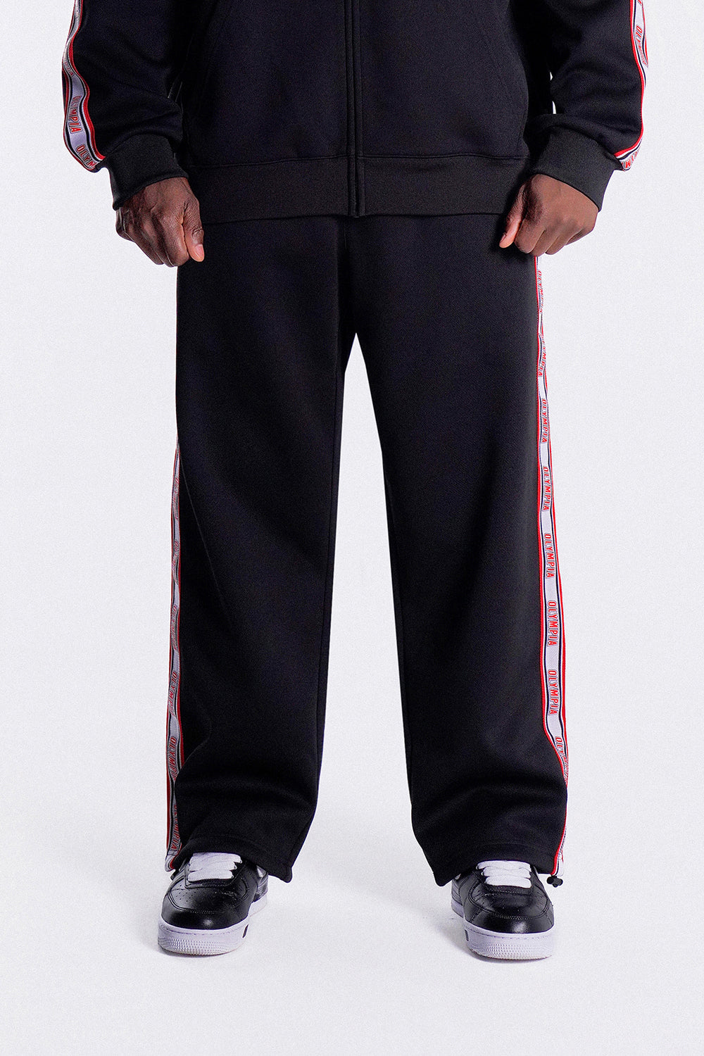 Olympia Lettering Mesh Embossed Pants (Black)