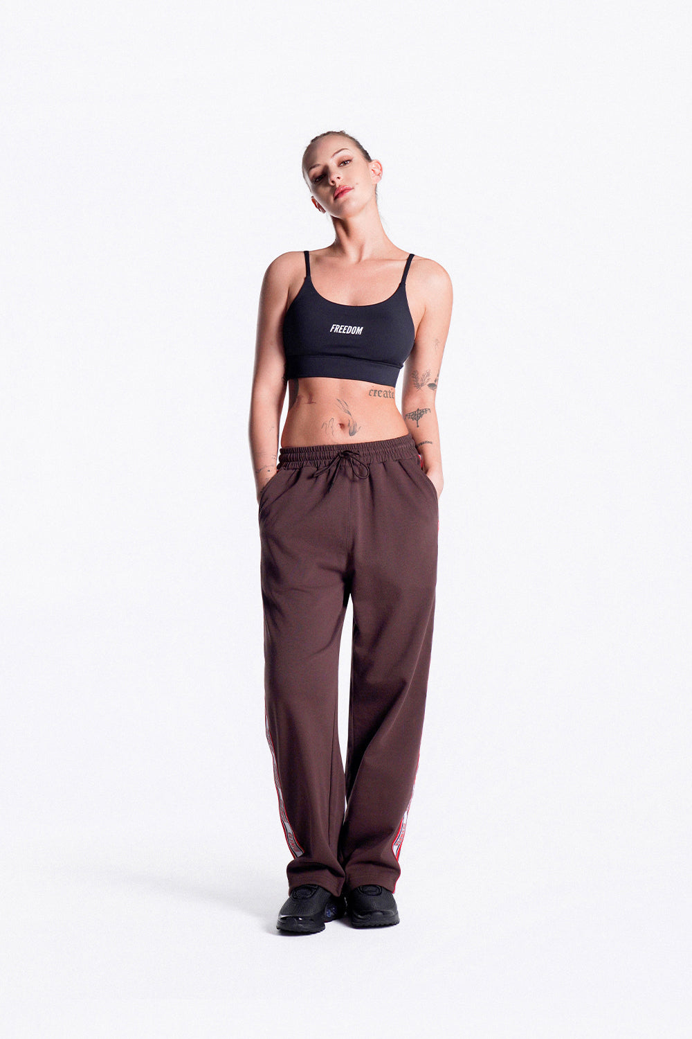 Olympia Lettering Sweatpants (Brown)