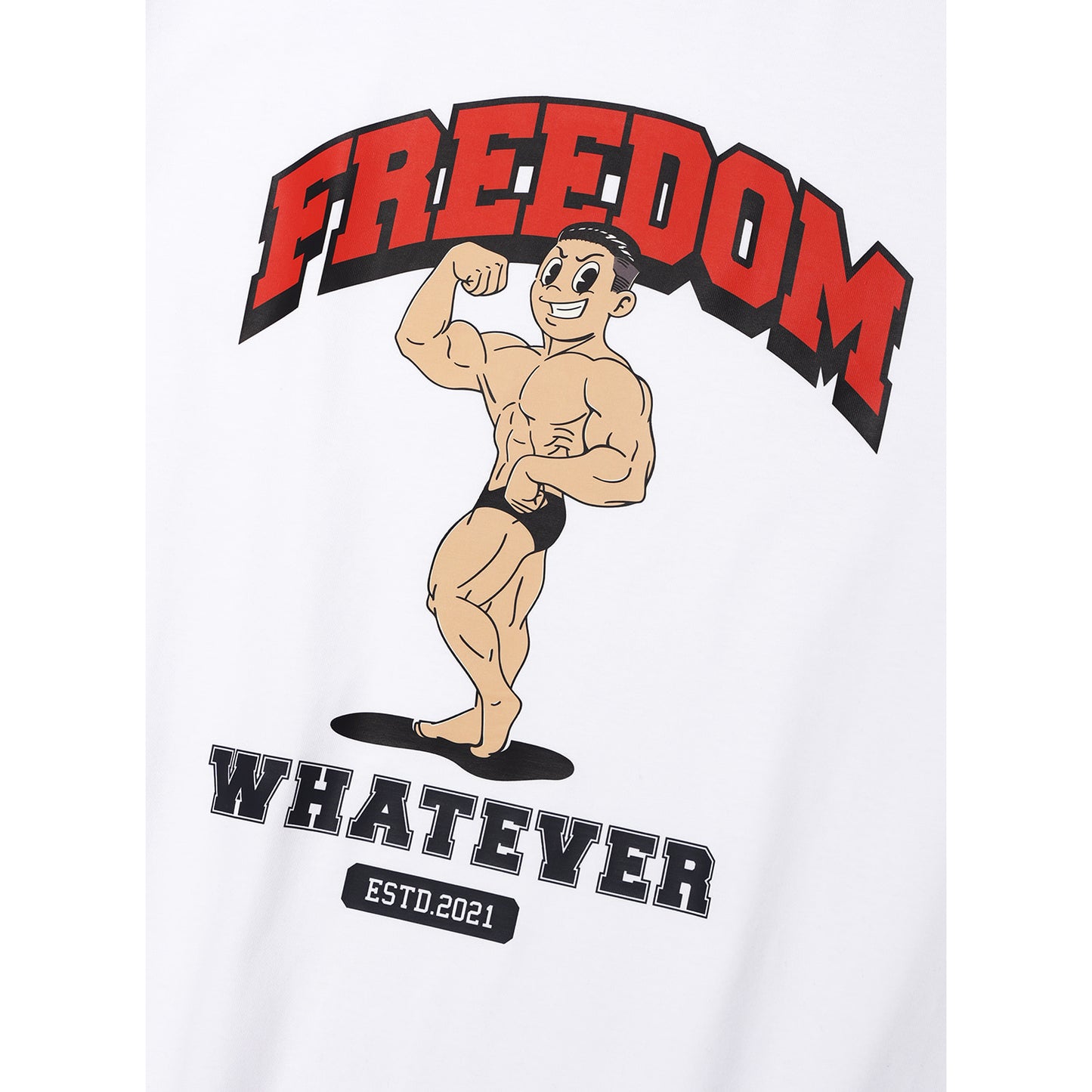 Side Chest Man Print T-Shirt (White)