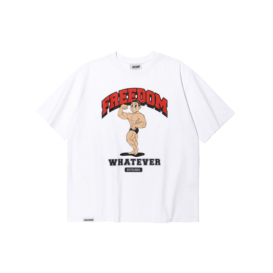 Side Chest Man Print T-Shirt (White)