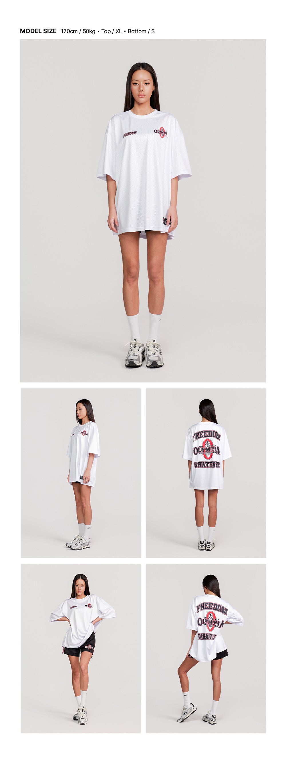 Olympia Small Logo All Mesh Short Sleeve T-Shirt (White)