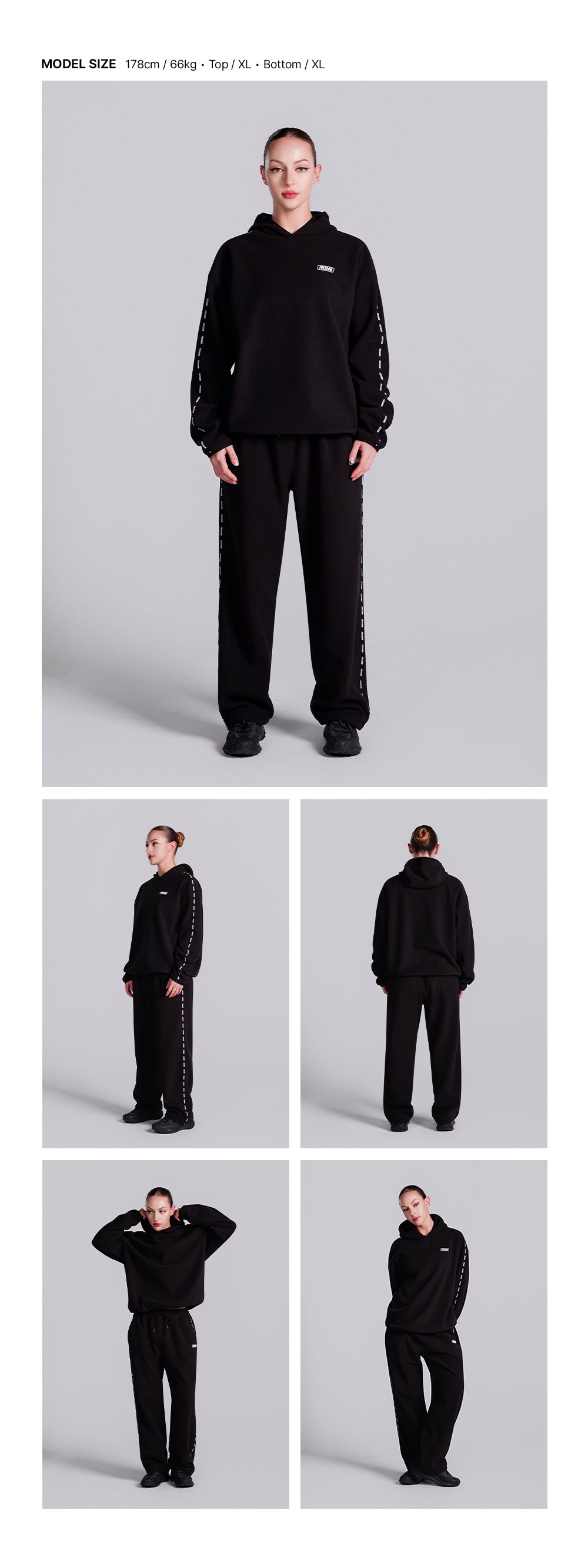 Small Logo Lettering Fleece Pants (Black)