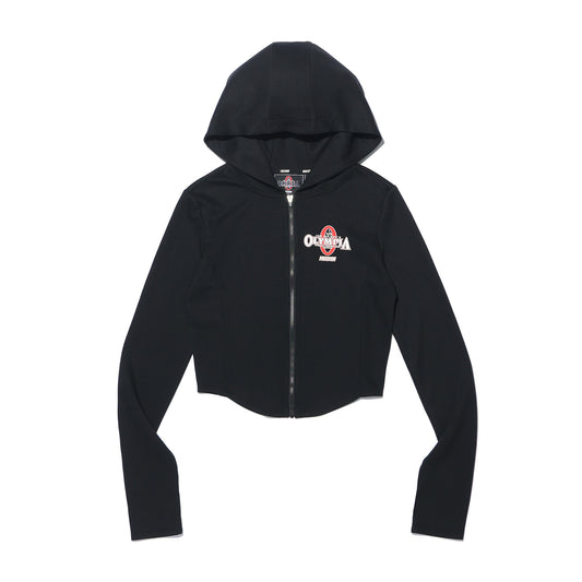 Women's Olympia Slim Hooded Zip-up (Black)