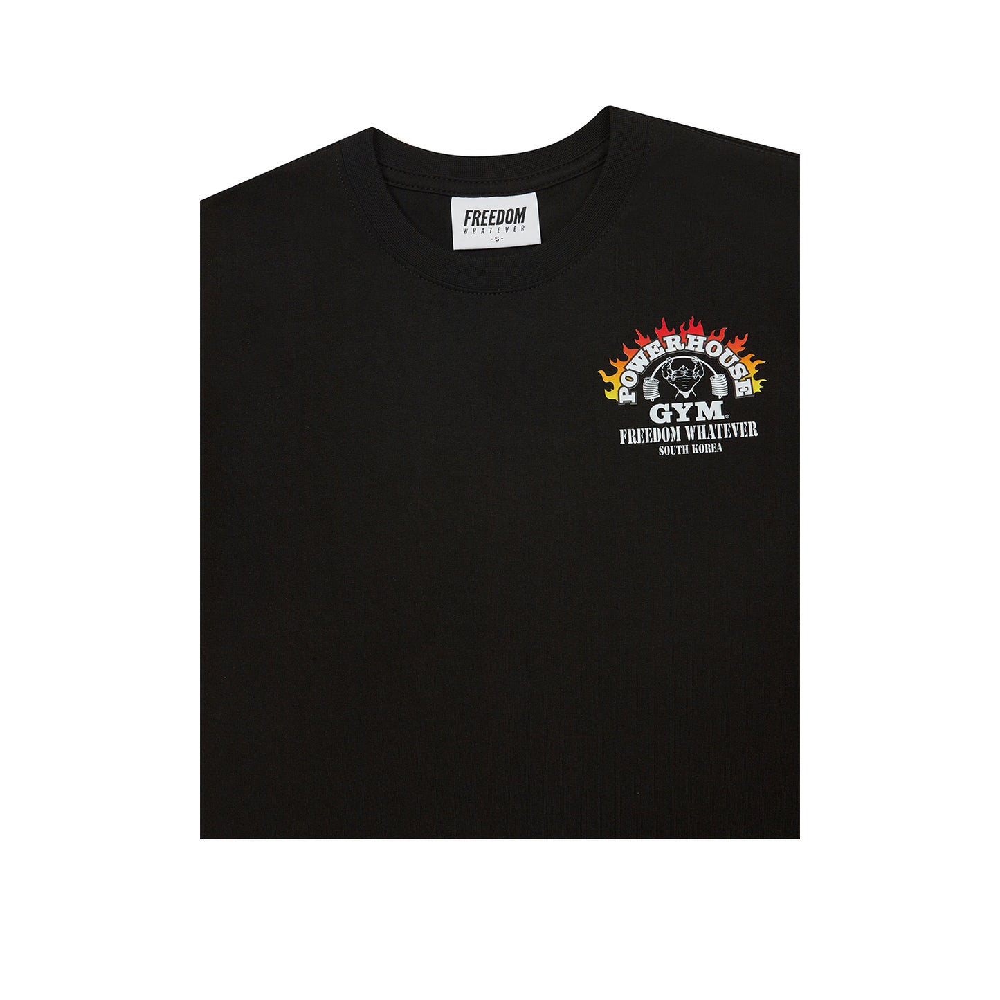 Women's Powerhouse Flame Logo Crop T-Shirt (Black)
