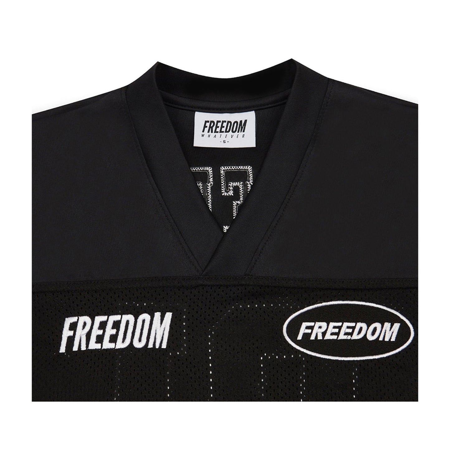 Womens FREEDOM Crop Rugby Jersey (Black/White)