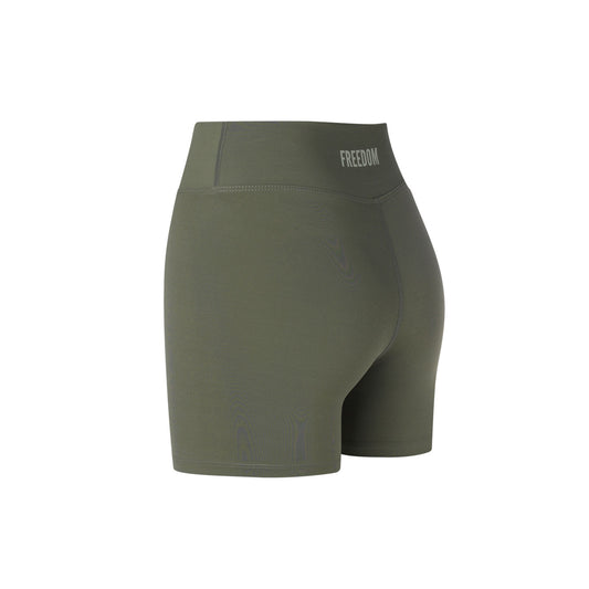 Women's Freedom Small Logo Biker Shorts (Khaki)