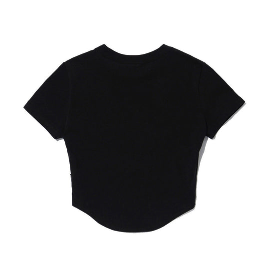 Womens Olympia Big Logo Crop T-Shirts (Black)