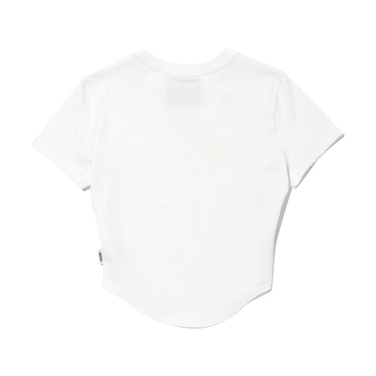 Womens Olympia Big Logo Crop T-Shirts (White)