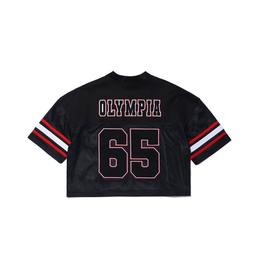 Women's Olympia Crop Rugby Jersey (Black)