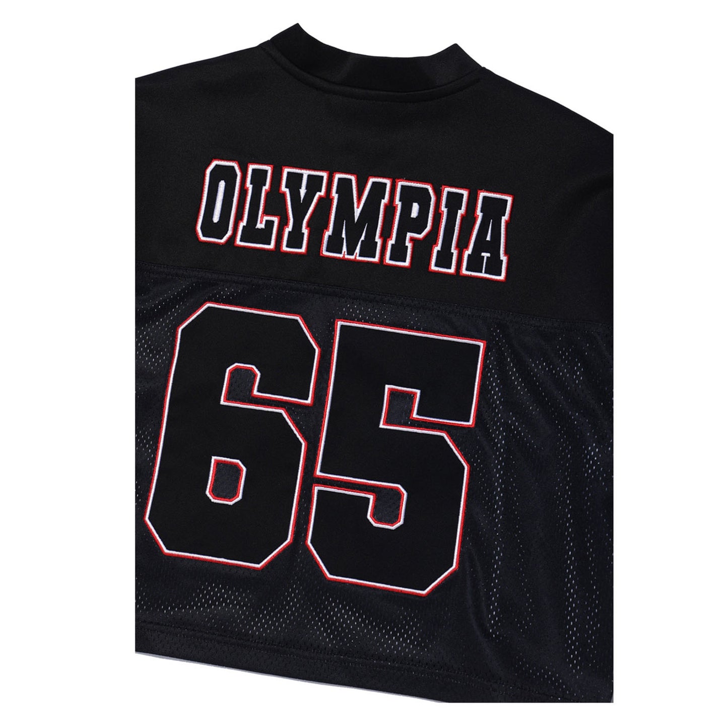 Women's Olympia Crop Rugby Jersey (Black)