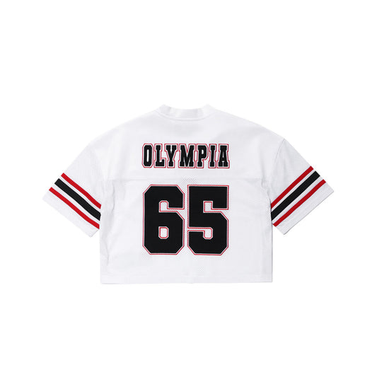 Women's Olympia Crop Rugby Jersey (White)