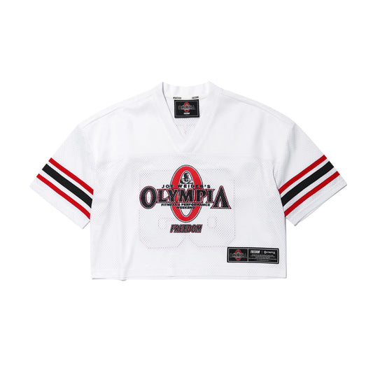Women's Olympia Crop Rugby Jersey (White)