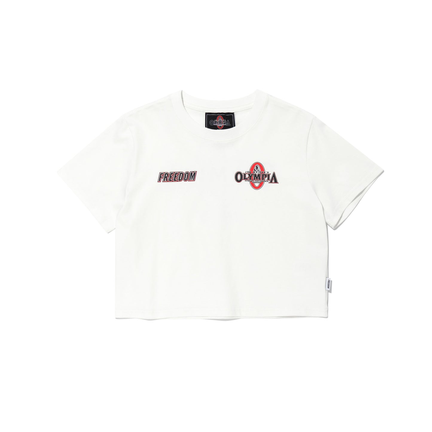 Womens Olympia Small Logo Crop T-Shirts (White)